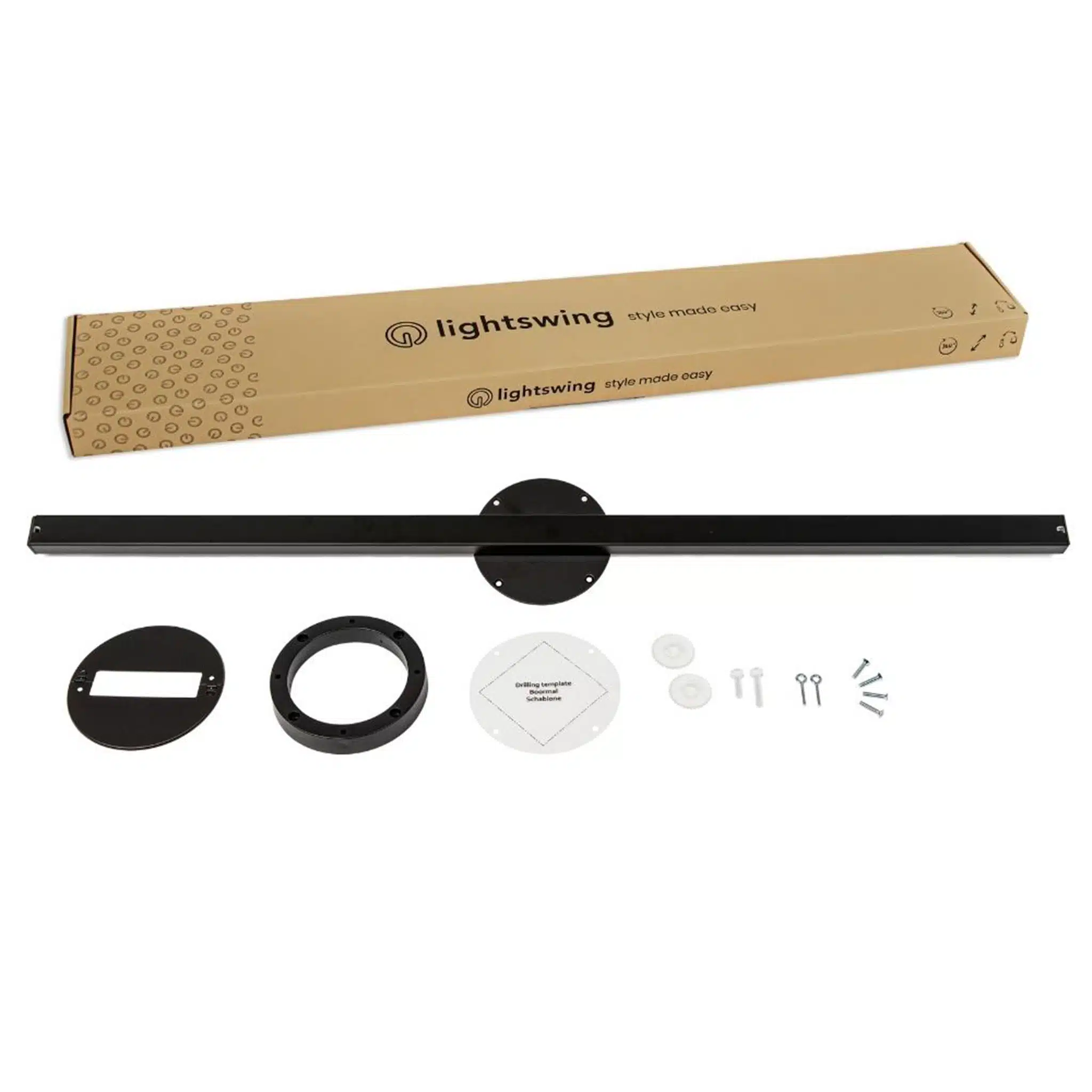 The package content of a Lightswing® Twin matt black