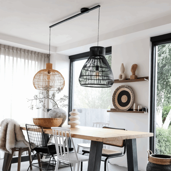 lightswing double mat black dining room