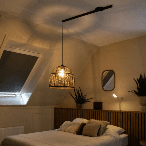 Lightswing single black bedroom