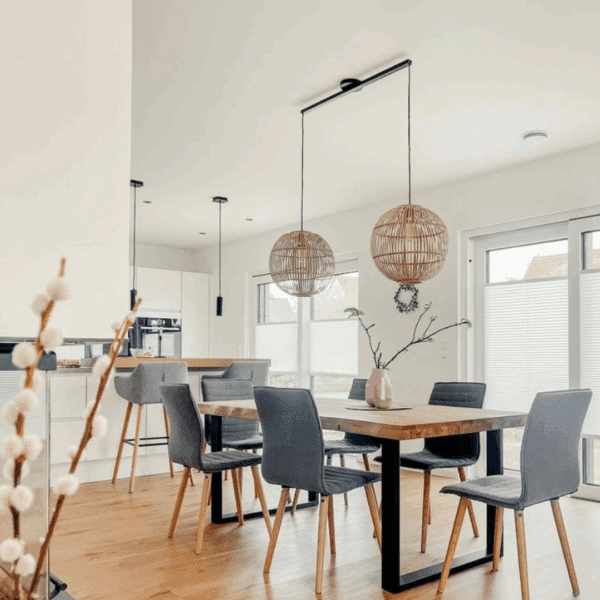 Lightswing twin matt black dining room