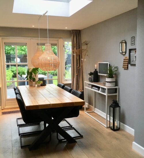 Before Lightswing twin white skylight diner room - 1 Lightswing Twin matt white in a dining room